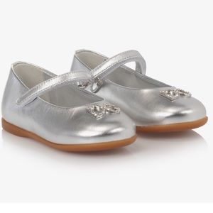 DOLCE & GABBANA
Girls Silver Leather Logo Shoes